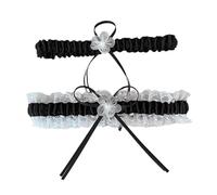 MHADBKH 2 giarrettiere da sposa in pizzo bianco elegante fascia elastica con fiocchi per momento cerimoniale e servizio fotografico accessori da sposa archi accessori da sposa set