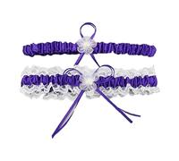 MHADBKH 2 giarrettiere da sposa in pizzo bianco elegante fascia elastica con fiocchi per momento cerimoniale e servizio fotografico accessori da sposa archi accessori da sposa set