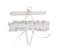 MHADBKH 2 giarrettiere da sposa in pizzo bianco elegante fascia elastica con fiocchi per momento cerimoniale e servizio fotografico accessori da sposa archi accessori da sposa set