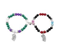 MHADBKH 2pcs Halloween Cuore Perline Per Coppia Uomini Donne Ragni Ciondolo Corrispondente Fascino Corda Elastica Gioielli