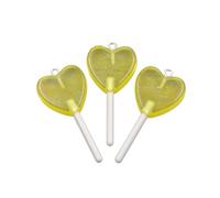 MHADBKH 3 ciondoli rotondi a forma di stella a forma di lecca-lecca con rivestimento in resina resistente, per l'uso quotidiano casual, Love, Resina, Nessuna pietra preziosa