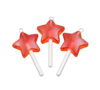 MHADBKH 3 ciondoli rotondi a forma di stella a forma di lecca-lecca con rivestimento in resina resistente, per l'uso quotidiano casual, Love, Resina, Nessuna pietra preziosa