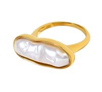 MHADBKH Anelli pratici gioielli da dito eleganti strisce lunghe perle anelli in acciaio inox texture adatto per le donne presente in acciaio inossidabile, B, come descritto, come descritto