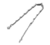 MHADBKH Bracciale tennis da donna in acciaio robusto elegante catena cubana stile hip hop moda gioielli regolabili regali, 16CM long 5CM tail c, Acciaio al titanio, Nessuna pietra preziosa