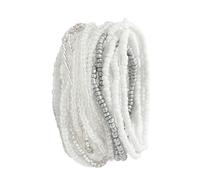 MHADBKH Braccialetto con perline bianche alla moda, alla moda, con perline bianche, elegante accessorio per la spiaggia, Resina acrilica, Nessuna pietra preziosa