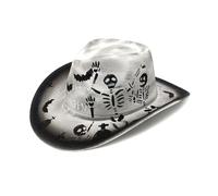 MHADBKH Cappello da cowboy di Halloween, dipinto a mano, unico copricapo per feste per ragazze e ragazzi