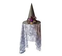MHADBKH Cappello da strega scintillante con paillettes delicate cappelli da strega per travestimento ragnatela adulti cosplay accessorio costume