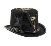 MHADBKH Cappello Fedoras in lana antica con rivetti a stella Decors unisex copricapo punk per Halloween e feste a tema riunione indossare costume cappello