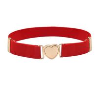 MHADBKH Cintura elastica alla moda per bambini, universale, elasticizzata, decorativa, a forma di cuore, con fibbia, accessori per ragazze, accessorio decorativo alla moda, elastico per ragazze, Rosso