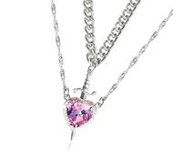 MHADBKH Collana con ciondolo con spade a cuore che simboleggia la e l ' amore Collana girocollo fatta a mano Accessori unici Collana a catena regolabile