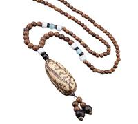 MHADBKH Collana con perline in legno fatta a mano, collana lunga e delicata unisex, Thousand Eyes1, plastica/resina, Nessuna pietra preziosa