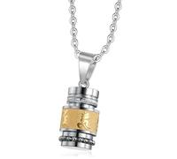 MHADBKH Collana con sei parole mantra, lunghezza regolabile, unisex, in acciaio inox, accessorio per gioielli buddisti, as described, accessori in acciaio inox, Nessuna pietra preziosa