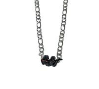 MHADBKH Collana multifunzione con ciondolo a forma di serpente, collana unica per feste, adatta per giovani trendsetter, red eye, Metallo, Nessuna pietra preziosa