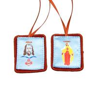 MHADBKH Collana religiosa con scapolare rosso cattolico con la Madonna del Monte Carmelo per collana spirituale devozionale prima comunione con scapolare rosso