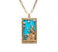 MHADBKH Collana rettangolare con ciondolo a forma di tarocchi mistici, progettata per coloro che cercano un simbolo di saggezza ed enigmi