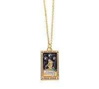 MHADBKH Collana rettangolare con ciondolo a forma di tarocchi mistici, progettata per coloro che cercano un simbolo di saggezza ed enigmi