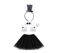 MHADBKH Costume da festa di Capodanno con papillon gonna in tulle calze a righe LasVegas Fattuesday decorazione carnevale oggetti di scena per feste