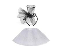 MHADBKH Costume da festa di Capodanno con papillon gonna in tulle calze a righe LasVegas Fattuesday decorazione carnevale oggetti di scena per feste