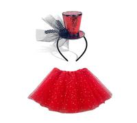 MHADBKH Costume da festa di Capodanno con papillon gonna in tulle calze a righe LasVegas Fattuesday decorazione carnevale oggetti di scena per feste