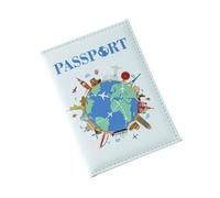 MHADBKH Custodia per passaporti globali con stampa a colori Coperture in pelle PU per carte di credito Stampa a colori Copertura passaporto globale per carte di credito, Azzurro, Bellezza di massa