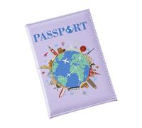 MHADBKH Custodia per passaporti globali con stampa a colori Coperture in pelle PU per carte di credito Stampa a colori Copertura passaporto globale per carte di credito, Viola, Bellezza di massa