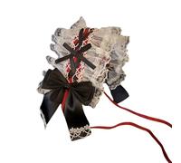 MHADBKH Dolce fascia per capelli da donna con nastro e pizzo increspato, accessorio elegante per costume