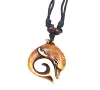 MHADBKH Elegante collana con ciondolo a forma di delfino, lunghezza regolabile, accessorio per feste per amanti e ammiratori di animali, Resina, Nessuna pietra preziosa