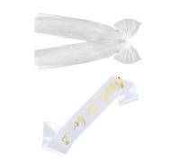 MHADBKH Fascia regolabile per feste da sposa, eleganti perle e strass, lettera per addio al nubilato e feste di nozze in poliestere, Abito dorato, Taglia unica