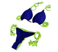 MHADBKH Halter Side String Set Costume da bagno Cheeky-Swimwear Due Pezzi Costume da bagno Triangolo Bikini Set Beachwear Tie Stringa Top/Pantaloni Cravatta