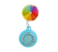 MHADBKH Orologio da taschino retrattile per infermieri, con rivestimento in silicone, professionale, per medici e infermieri, Sette fiori colorati
