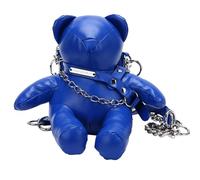 MHADBKH Piccola borsa a tracolla in pelle PU alla moda con fodera interna morbida a forma di orso carino borsa per telefono portafoglio borsa a mano modello orso copertura mobile, Blu