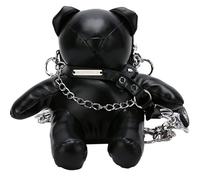 MHADBKH Piccola borsa a tracolla in pelle PU alla moda con fodera interna morbida a forma di orso carino borsa per telefono portafoglio borsa a mano modello orso copertura mobile, Nero