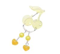 MHADBKH Portachiavi con moschettone a forma di ciliegie in acrilico per zaino appeso accessori per ciondoli portatili per esterni portachiavi gancio regali fibbia acrilica portachiavi, Giallo