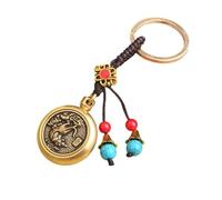 MHADBKH Portachiavi fatto a mano con motivo animale, accessorio in ottone, adatto per prosperità e pace, decorazioni per la casa, chicken, Ottone, Nessuna pietra preziosa