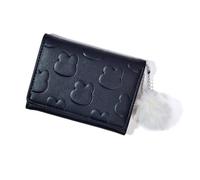MHADBKH Portafogli da donna porta carte da donna Trifold in pelle PU pochette borse compatte semplici portafogli corti per le donne, Nero , Bellezza di massa