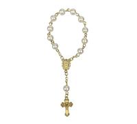 MHADBKH Rosario per battesimo, con perline per preghiera religiosa, rosario con croce, per donne e uomini, in acrilico, Misura unica, come descritto