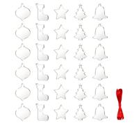 MHADBKH Set di 31 pezzi di decorazioni natalizie in acrilico per decorazioni natalizie e accessori per l'albero