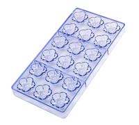 MHADBKH Stampo in policarbonato per cioccolatini, 18 cavità, a forma di fiore, per caramelle e pasticcini, utensili da cucina