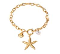 MHADBKH Struttura comoda dell'acciaio inossidabile dei gioielli del polso delle perle delicate del mare per i cercatori individualistici dei gioielli