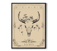 MHARTK66 Quadri Soggiorno Con Cornice Nero, 30x40 cm Stampe da Parete Toro Tarocchi, Accademia Oscura Quadro Camera da Letto Su Tela, Gotica Decorazioni Parete Desktop Arte Bagno Sala Da Pranzo