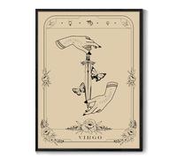 MHARTK66 Quadri Soggiorno Con Cornice Nero, 30x40 cm Stampe da Parete Vergine Tarocchi, Accademia Oscura Quadro Camera da Letto Su Tela, Gotica Decorazioni Parete Desktop Arte Bagno Sala Da Pranzo