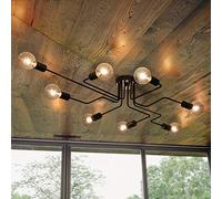 MHBGX Lampada, Lampadario a Plafoniera Nera a 8 Luci Lampada Lampadario Creativo Apparecchio Di Illuminazione E27 Luce per la Casa Hotel Bar Ristorante Utilizzato per Hotel, Ristorante, Corridoio, Ba