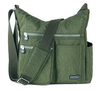 MHCNLL Borsa a tracolla con tasca antifurto RFID, borsa leggera da donna resistente all'acqua, Verde, 11.5" x 4.8" x 12"