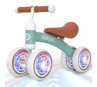MHCYLION Bicicletta Senza Pedali per 1-2 Anni con Quattro Ruote Illuminate Baby Walkers Regalo per Ragazzi e Ragazze Giocattoli Regali per Bambini Bicicletta Equilibrio Bambino, Verde