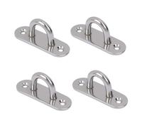 MHDAMAI Gancio per Soffitto e Parete Placca Occhiello in Acciaio Inossidabile 4 Pezzi M6 Gancio da Muro Piastra con Occhiello per Sedia Sospesa, Amaca, Staffa, Altalena, Sacco da Boxe, Yoga
