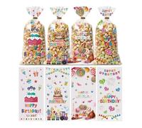 MHDAMAI Sacchetti di Regalo Compleanno 50 Pezzi 27 x 12,5 cm Zellophane Tasche per Feste e Celebrazioni