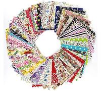 MHDAMAI Stoffa Patchwork,Tessuti Quadrati di Cotone 60 Pezzi Stoffa di Cotone Floreale Multicolore 10 * 10cm Stoffa PatchworkTessuti a Metraggio per Artigianato DIY Trapuntatura Cucito Scrapbooking