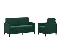 Mhdvray Set di 2 divani imbottiti con vano portaoggetti, colore: verde | Pratico set divano per il soggiorno con spazio nascosto e sedili pieghevoli per ordine e comfort.