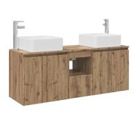 Mhdvray Set di 3 armadietti da bagno, montaggio a parete, rovere Artisan | Set di mobili da bagno in tre pezzi: il design montato a parete consente di risparmiare spazio sul pavimento e crea ordine