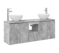 Mhdvray Set di mobili da bagno da 3 pezzi, da appendere, grigio cemento | Sistema di scaffalatura da parete salvaspazio con ante pieghevoli a 90 gradi per il bagno degli ospiti. Montaggio flessibile